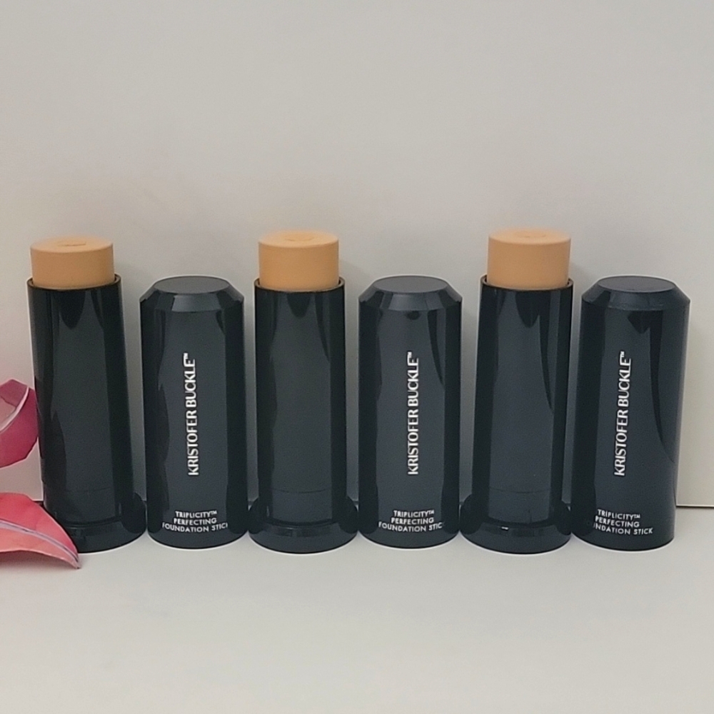 3 pk KRISTOFER BUCKLE TRIPLICITY PERFECTING FOUNDATION STICK 0.4 oz LIGHT (WARM)
